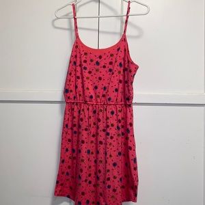 Pink Dandelion Print Large Spaghetti Strap Sundress